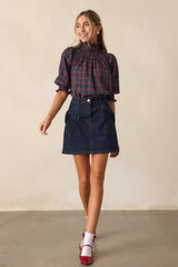 Feel The Rush Dark Wash Denim Mini Skirt