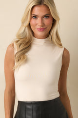 Start Your Journey Ivory Mock Neck Bodysuit