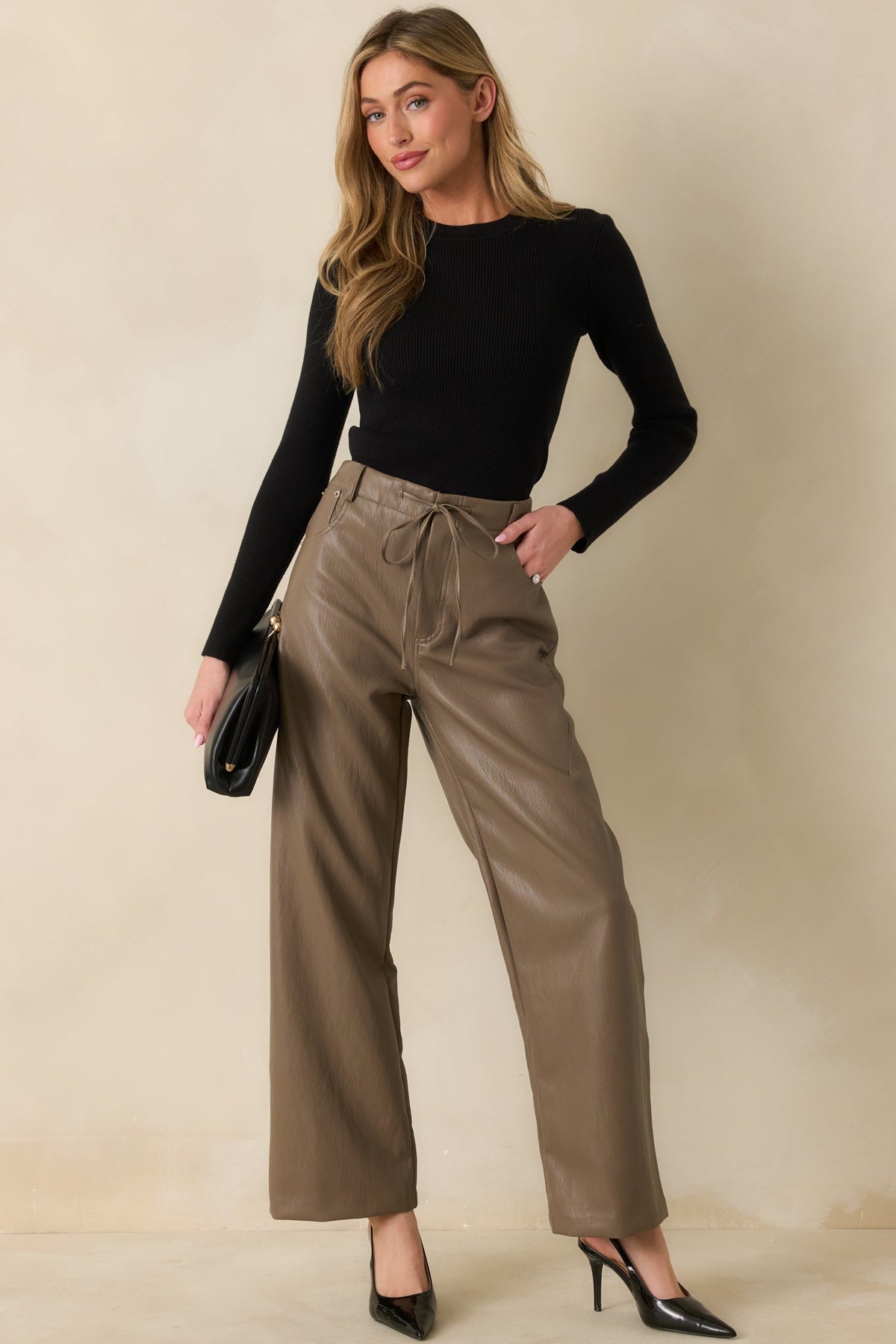 The Way It Used To Be Black Ribbed Knit Long Sleeve Sweater