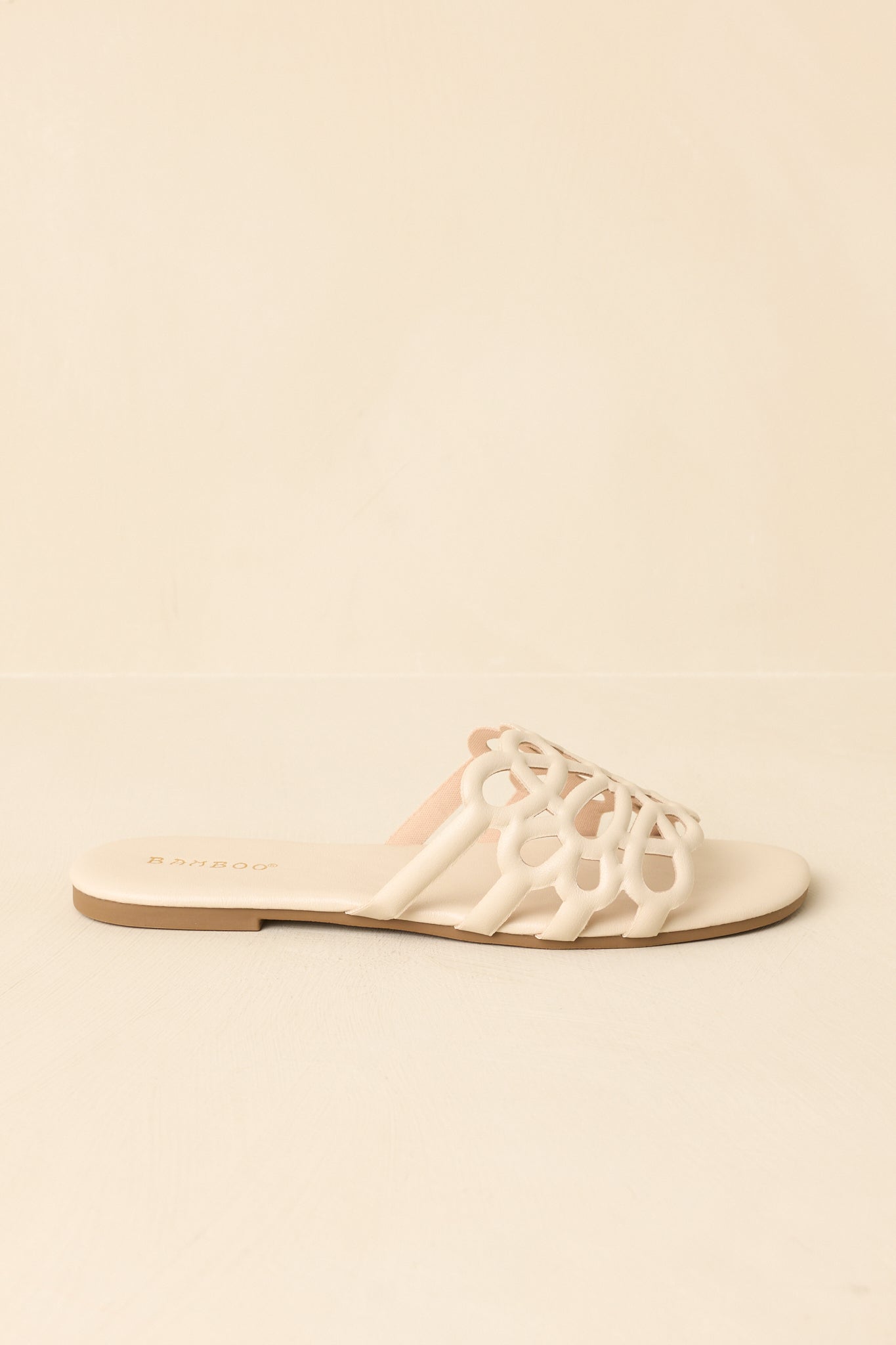 Slip Into Something Pretty Ivory Cutout Slide Sandals