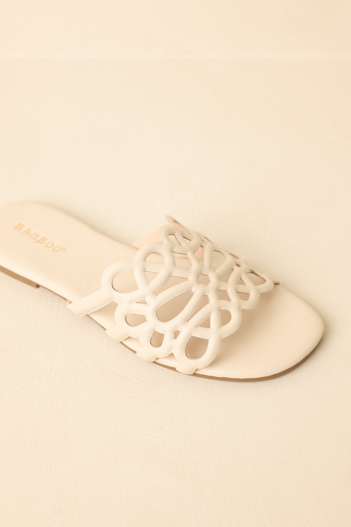 Slip Into Something Pretty Ivory Cutout Slide Sandals