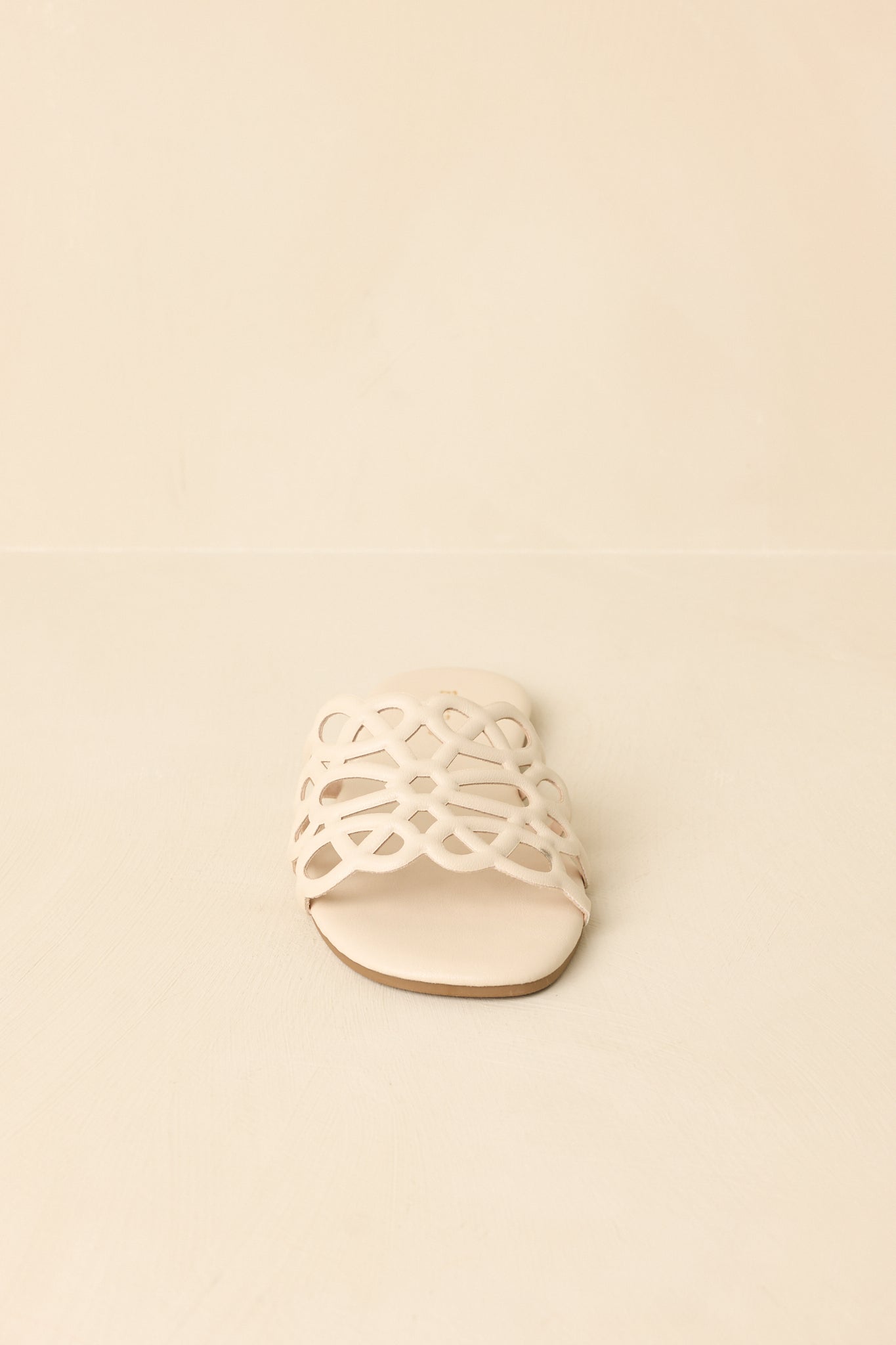 Slip Into Something Pretty Ivory Cutout Slide Sandals