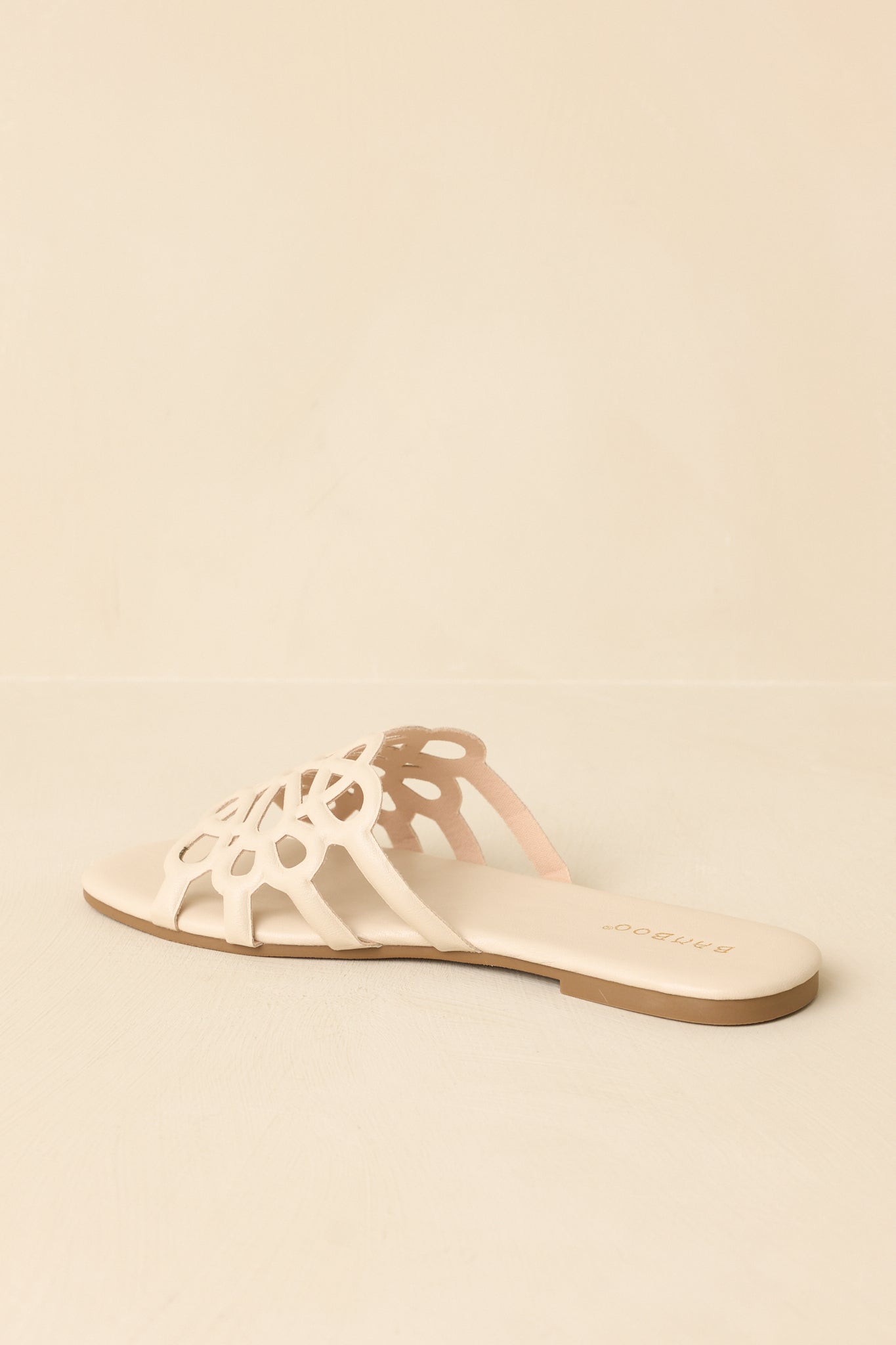 Slip Into Something Pretty Ivory Cutout Slide Sandals