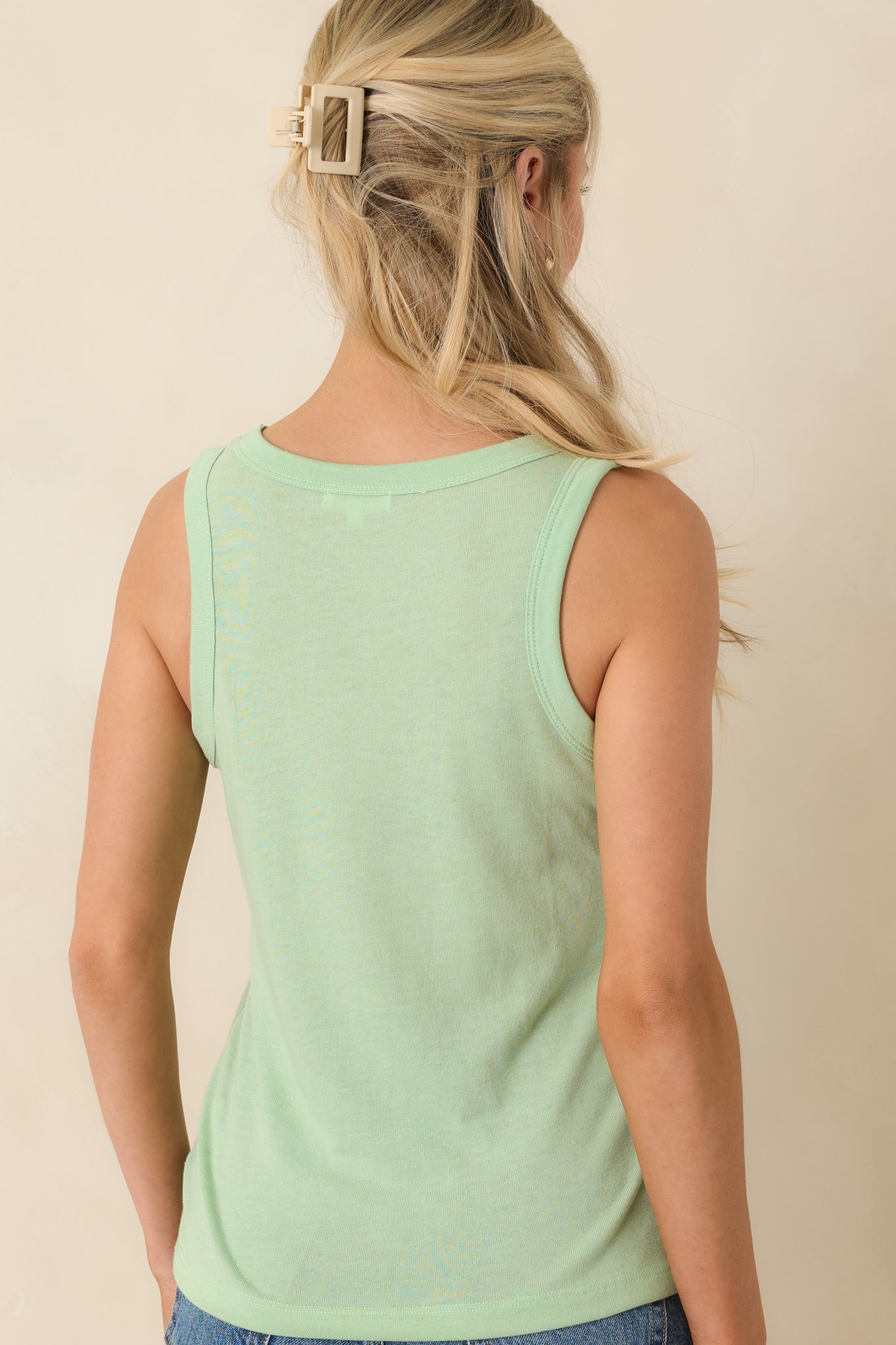 Z Supply Select Light Green Jersey Knit Tank Top