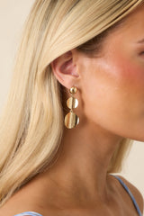 Golden Echo Gold Disc Drop Earrings