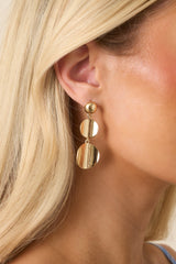 Golden Echo Gold Disc Drop Earrings
