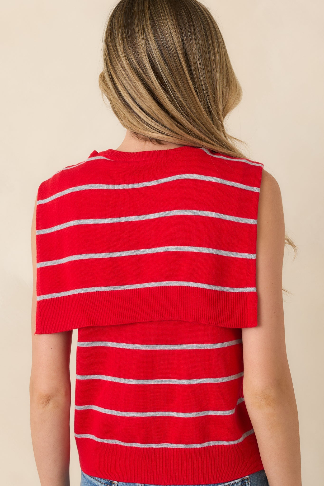 The Hamptons Called Red Stripe Layered Sweater Tank