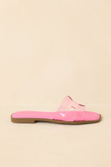 Clear the Way Pink Transparent Strap Slide Sandals