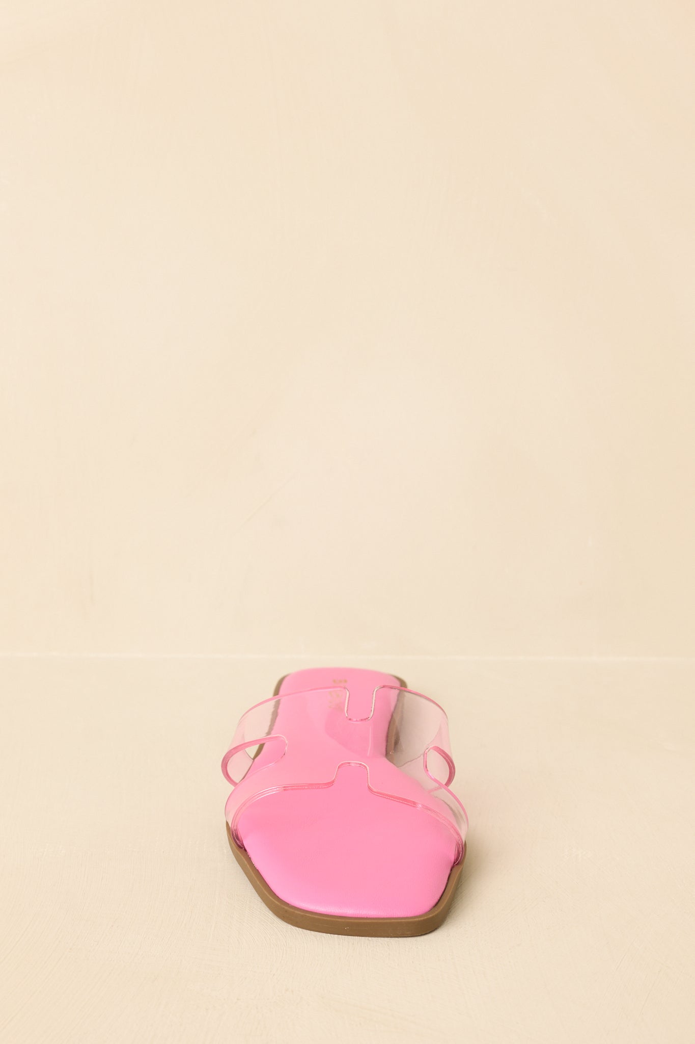 Clear the Way Pink Transparent Strap Slide Sandals