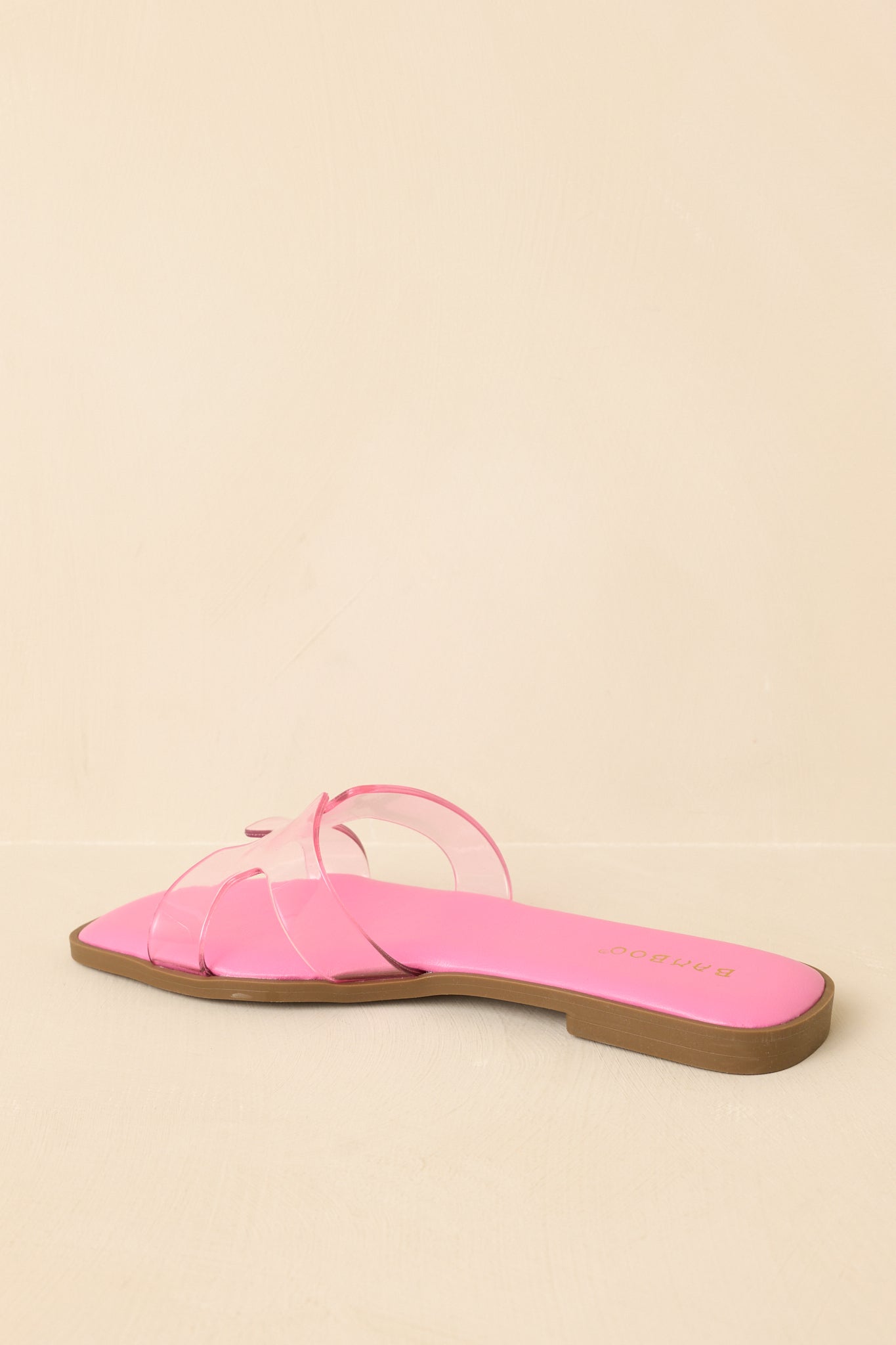 Clear the Way Pink Transparent Strap Slide Sandals