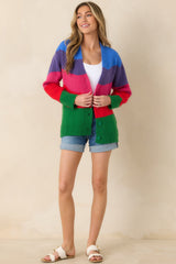 Color Me Happy Multi Colorblock Knit Cardigan