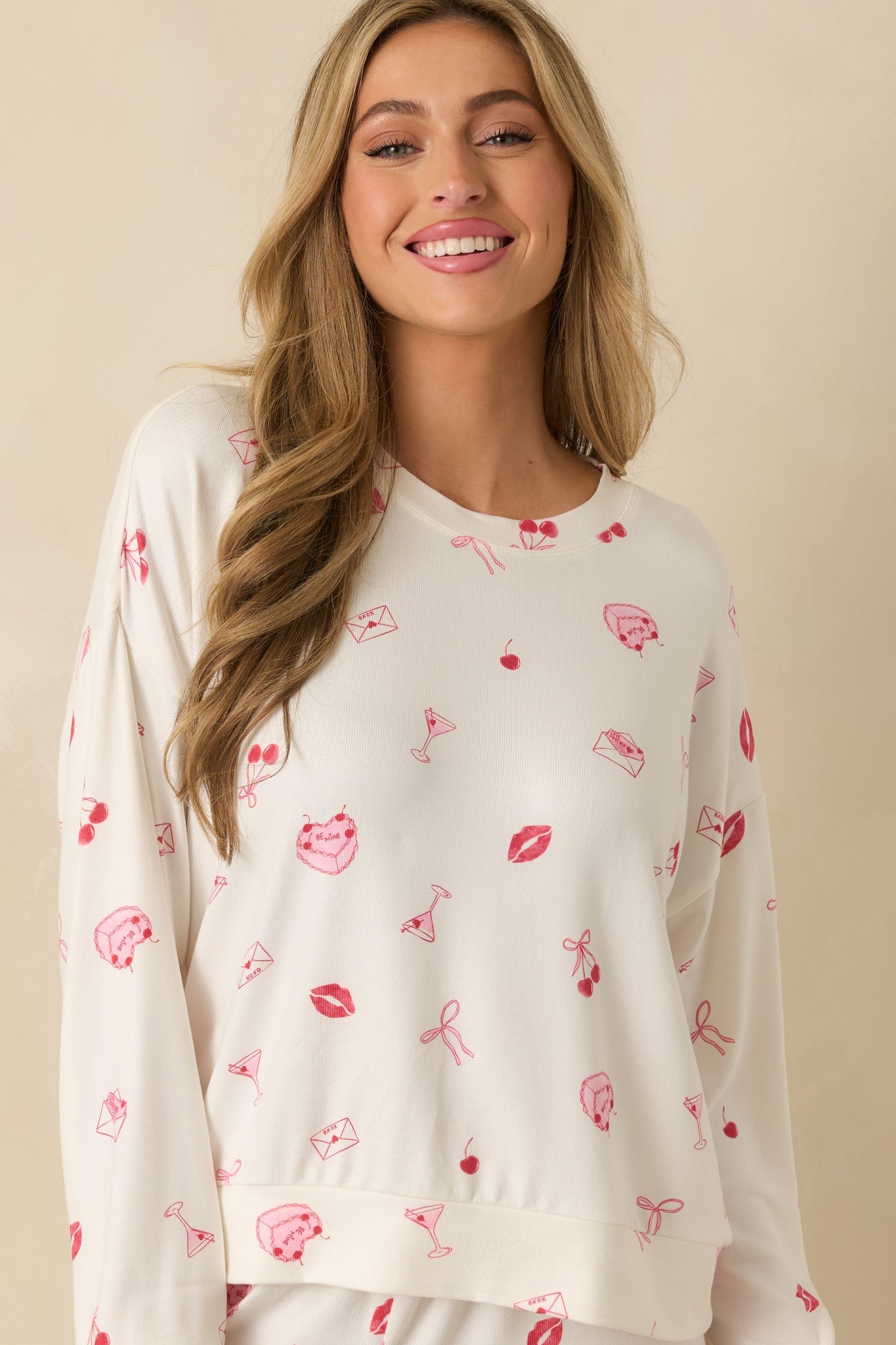 Z Supply Mira Ivory Multi Sweet Things Long Sleeve Top
