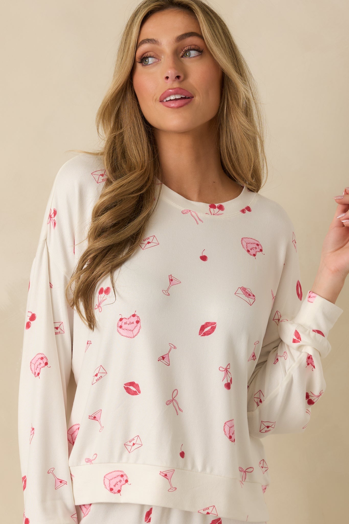 Z Supply Mira Ivory Multi Sweet Things Long Sleeve Top
