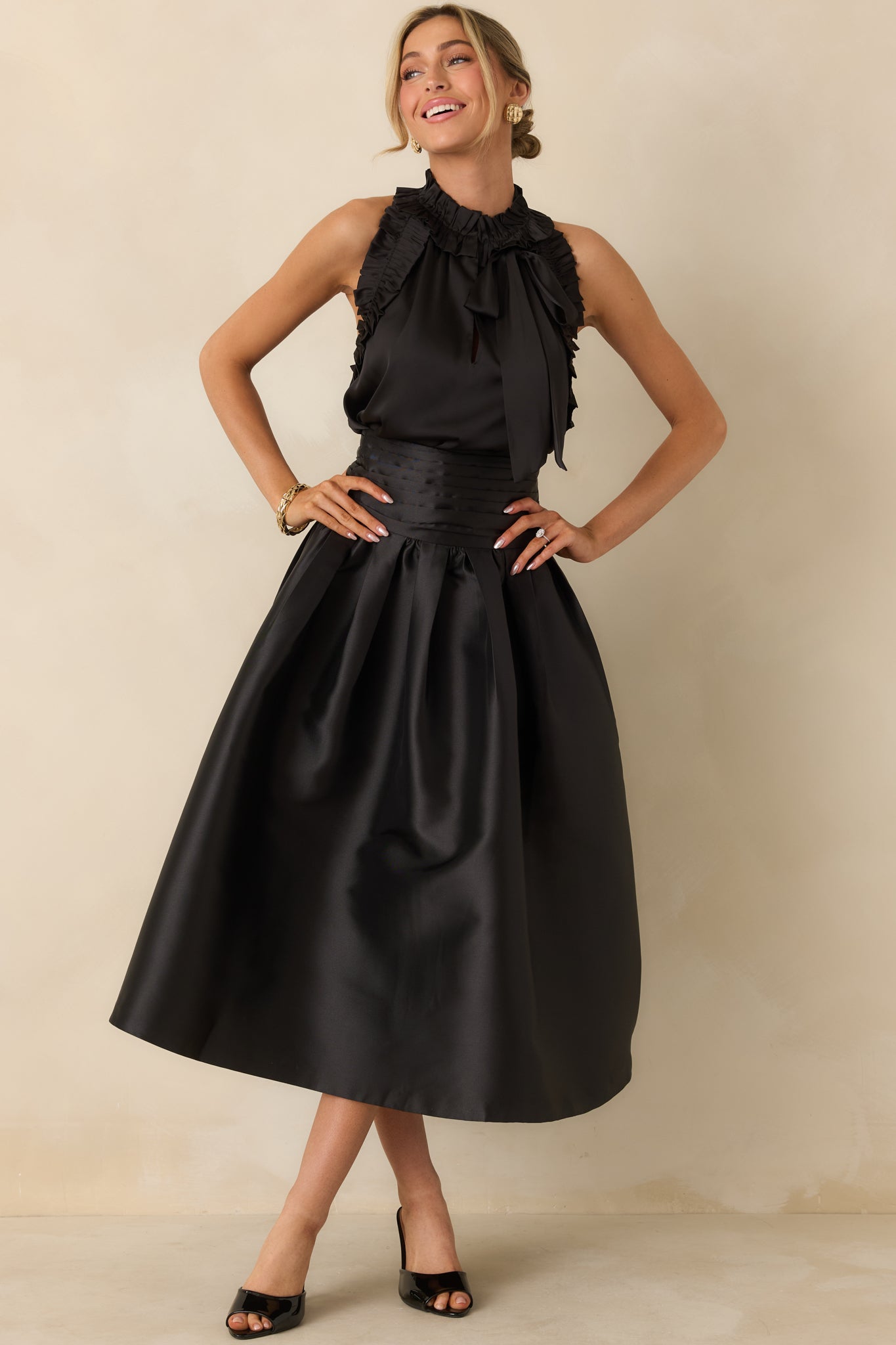 Prosperina Bellamy Black Ruffle Top