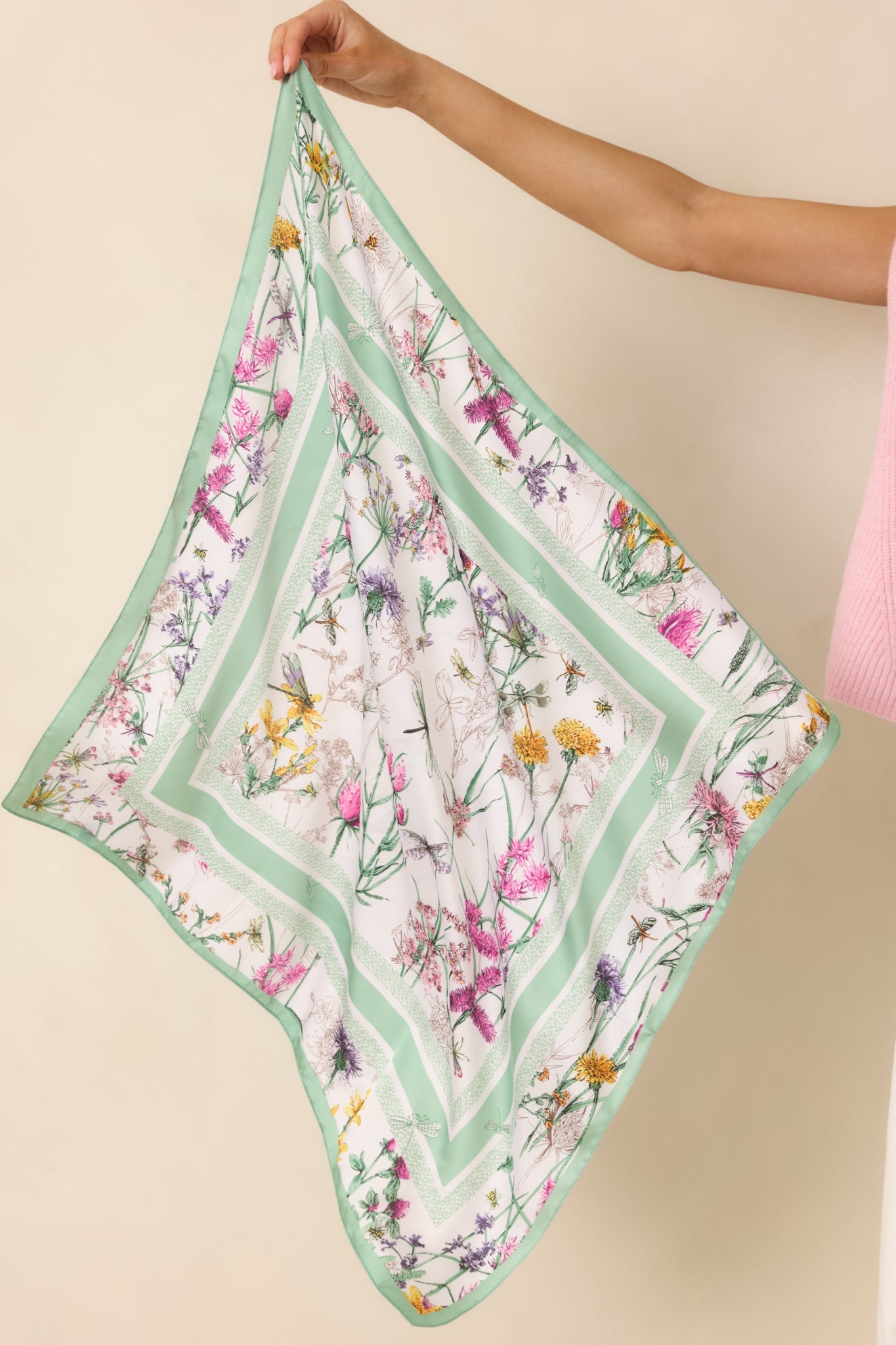 Floral Keepsake White Multi Floral Pattern Scarf