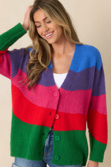Color Me Happy Multi Colorblock Knit Cardigan