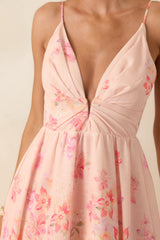 ASTR The Label Janna Pink Floral Midi Dress