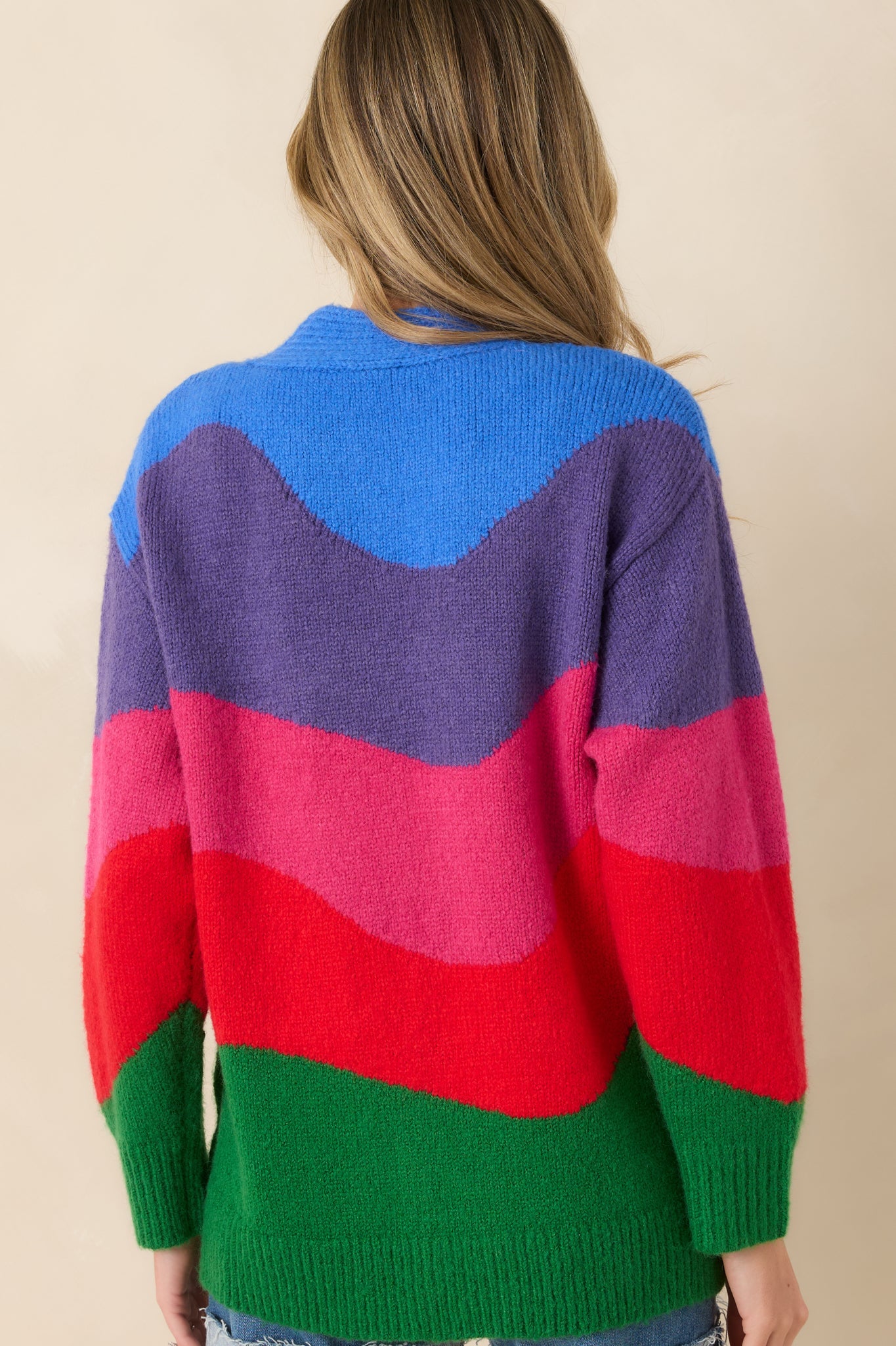 Color Me Happy Multi Colorblock Knit Cardigan