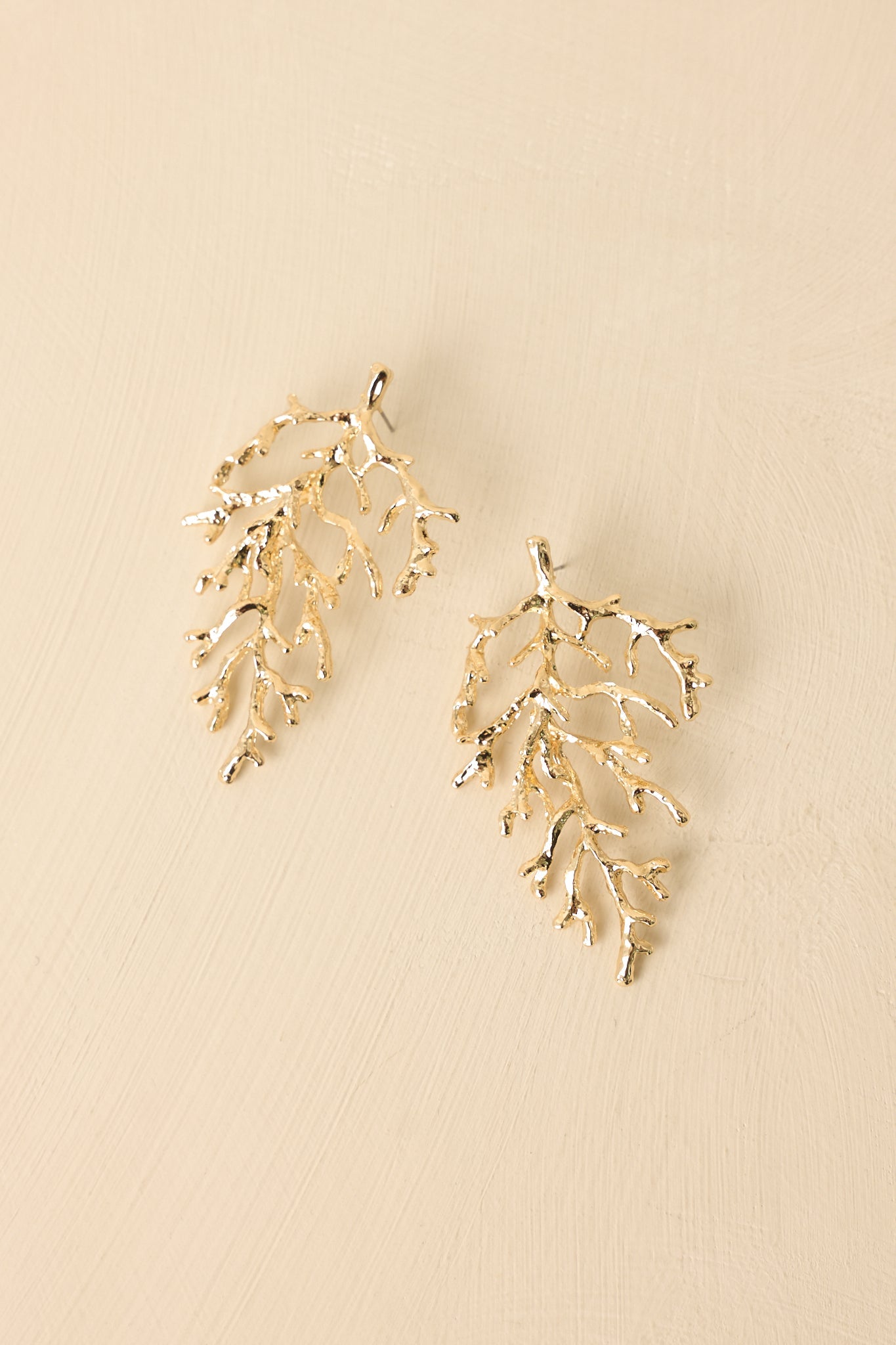 Going Coastal Gold Sculpted Coral Drop Earrings