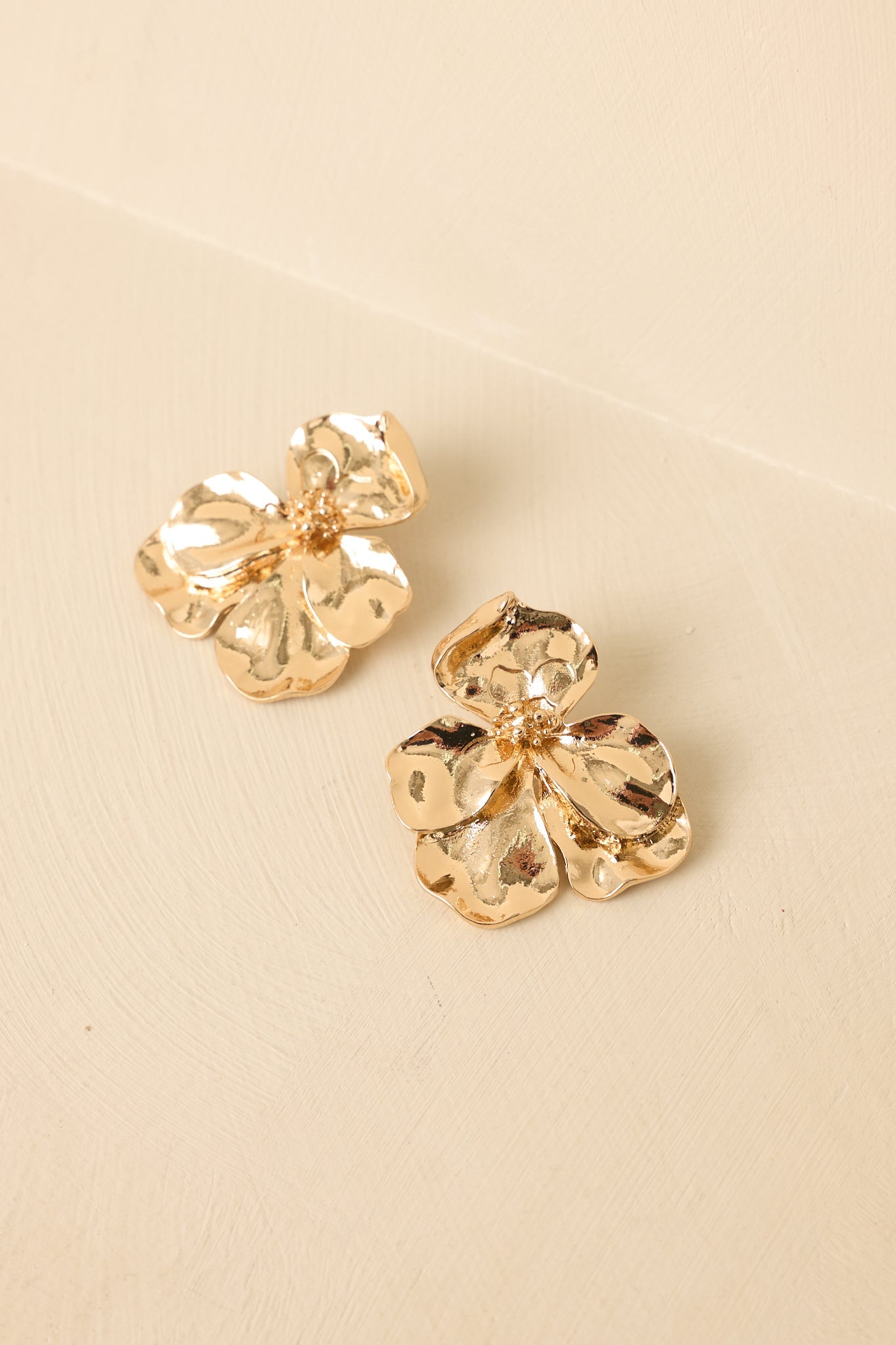 Oh, She Shines Gold Floral Statement Drop Earrings