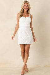 Here, In the Moment Ivory Lace Sleeveless Mini Dress