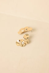 Petal to the Metal Gold Statement Drop Earrings