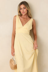 MINKPINK Kaia Butter Yellow Linen Blend Maxi Dress