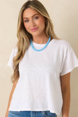 Purely Essential White Modal Blend Crewneck Tee