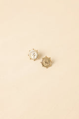 Regal Impression Gold Coin Stud Earrings