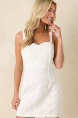 Here, In the Moment Ivory Lace Sleeveless Mini Dress