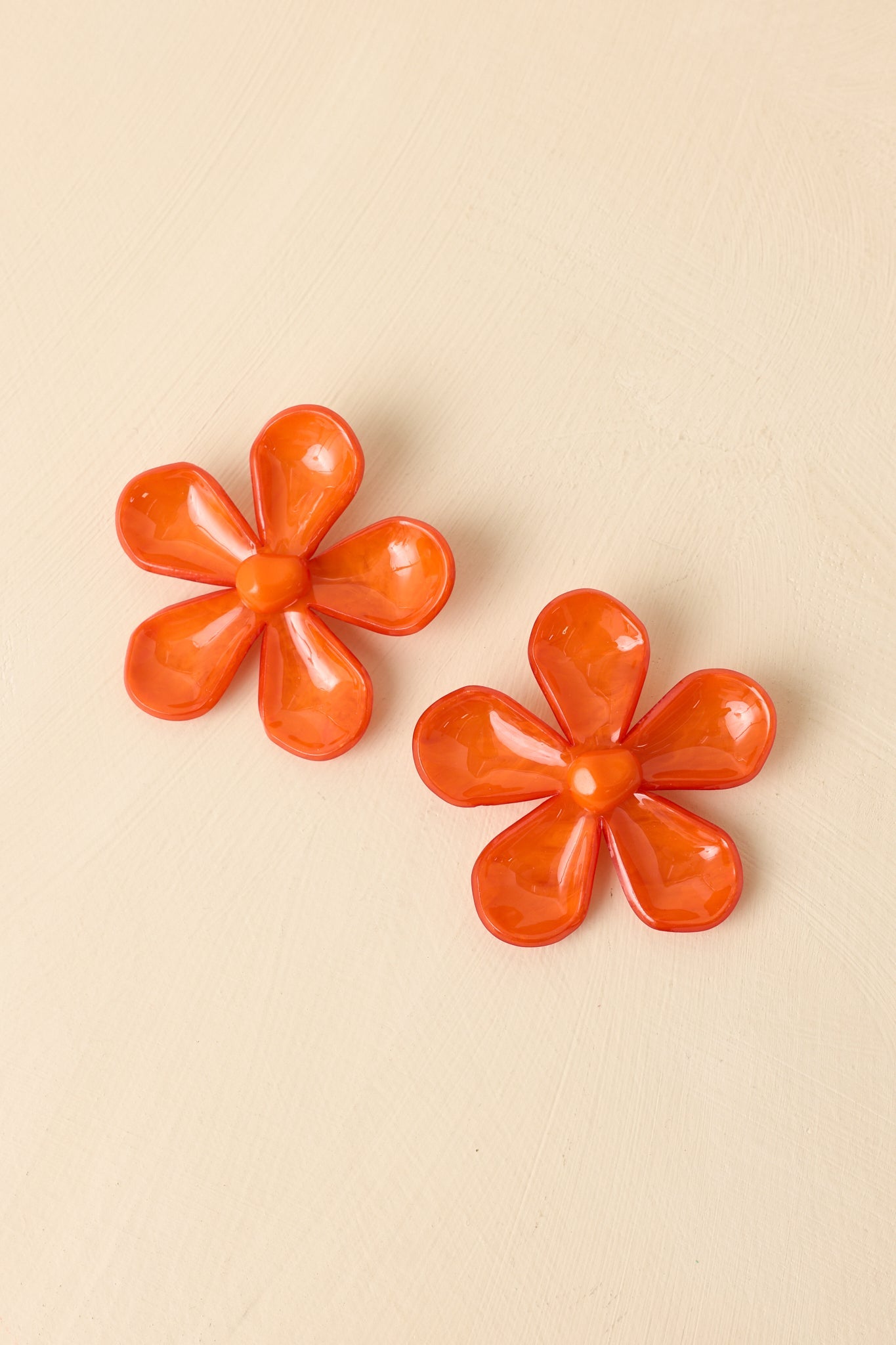 Say It Louder Orange Large Floral Statement Drop Earrings