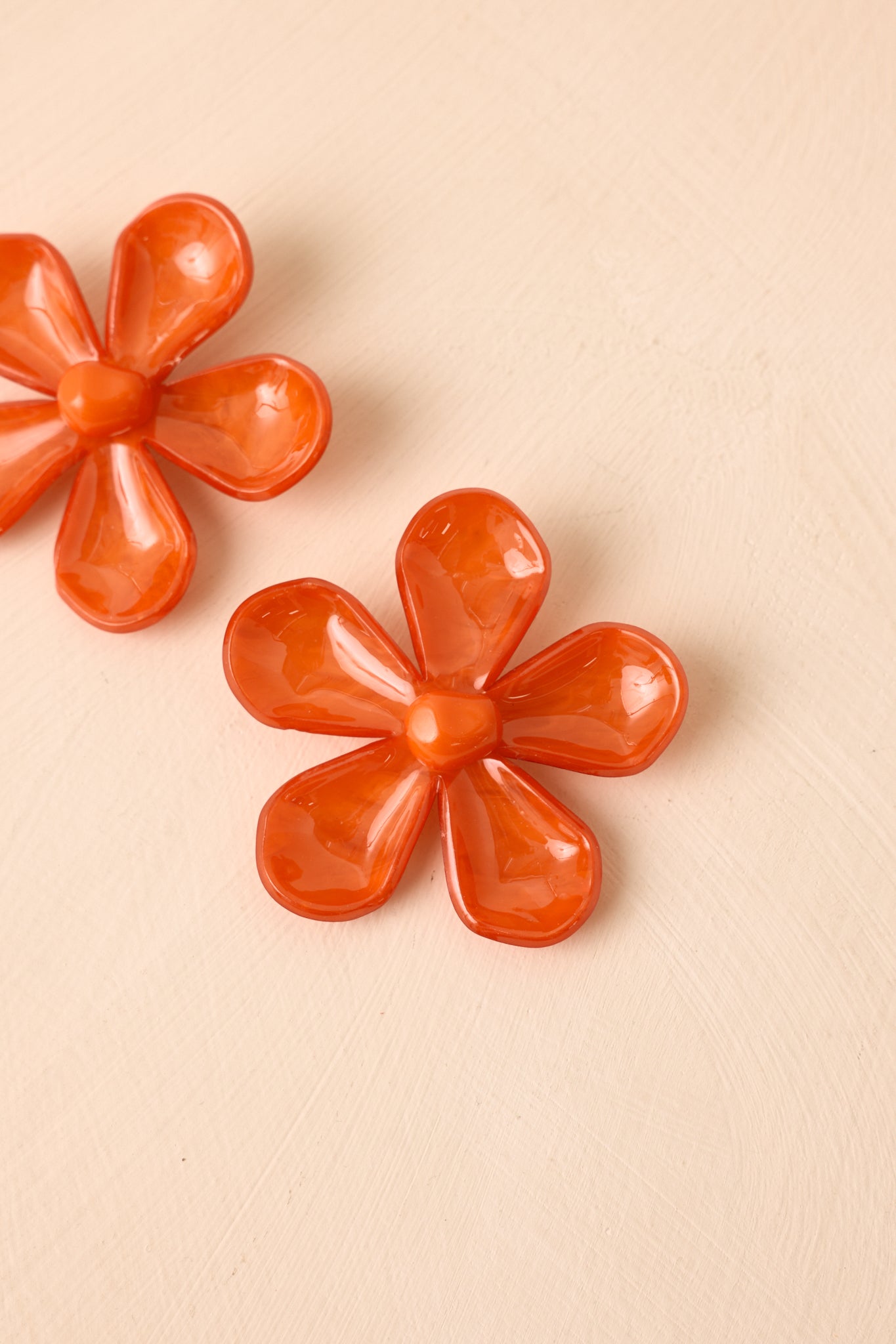 Say It Louder Orange Large Floral Statement Drop Earrings