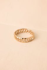 Keep It Coming Gold Textured Link Bracelet