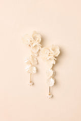 Kind of Stunning Ivory Pearlescent Floral Drop Earrings