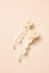 Kind of Stunning Ivory Pearlescent Floral Drop Earrings