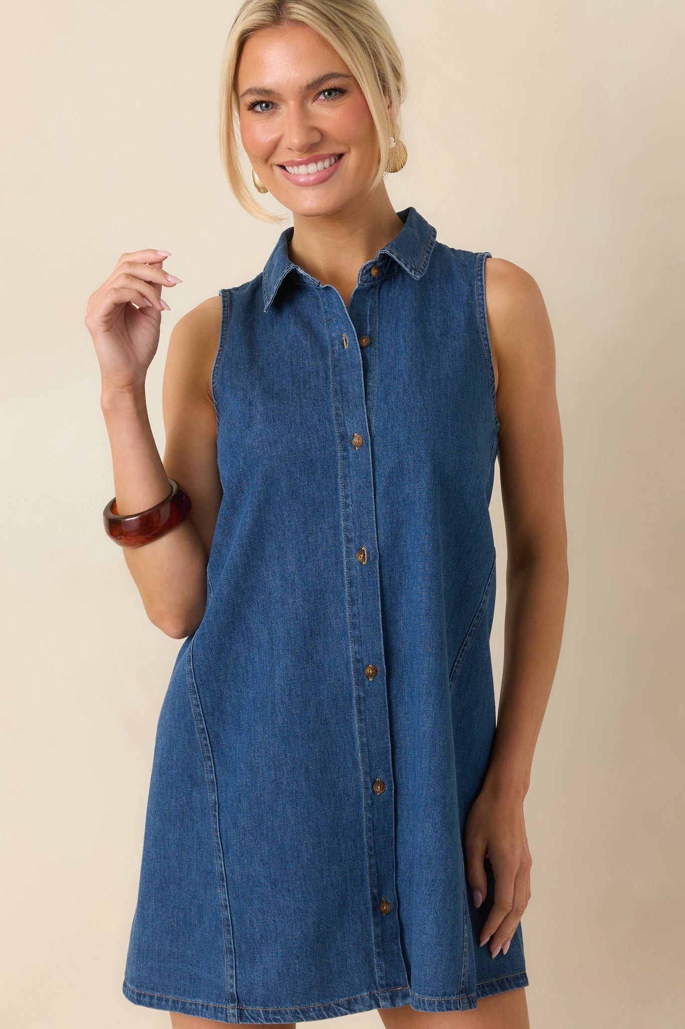 Z Supply New Light Dark Wash Cotton Denim Mini Dress