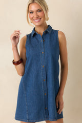 Z Supply New Light Dark Wash Cotton Denim Mini Dress
