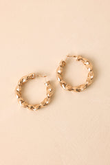 Twist of Fate Gold Sculptural Hoop Earrings