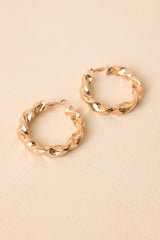 Twist of Fate Gold Sculptural Hoop Earrings