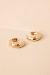 Just a Little Gossip Gold Faceted Hoop Earrings