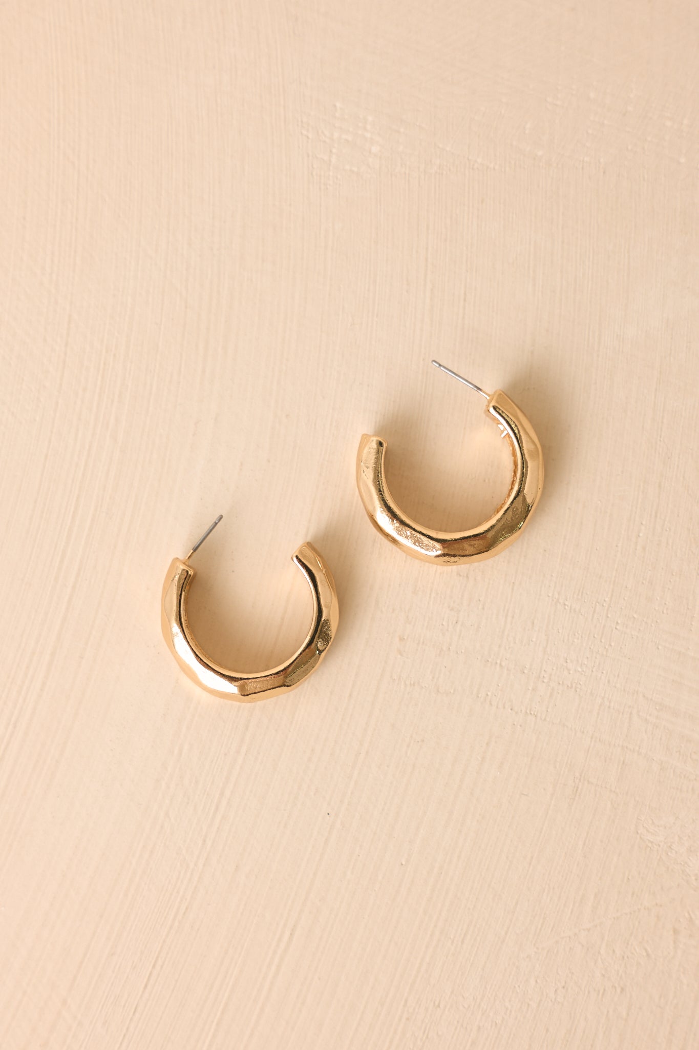 Worth the Hype Gold Textured Hoop Earrings