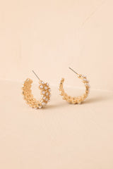 Pearls and Prosecco Gold Pearl Hoop Earrings