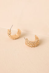 Woven in Wonder Gold Weave Texture Hoop Earrings