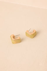 Golden Opportunity Chartreuse & Gold Square Hoop Earrings