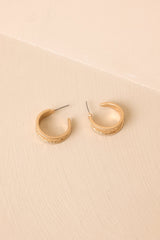 Stolen Glances Gold Hammered Hoop Earrings