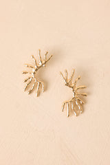 Golden Reef Gold Sculptural Statement Earrings