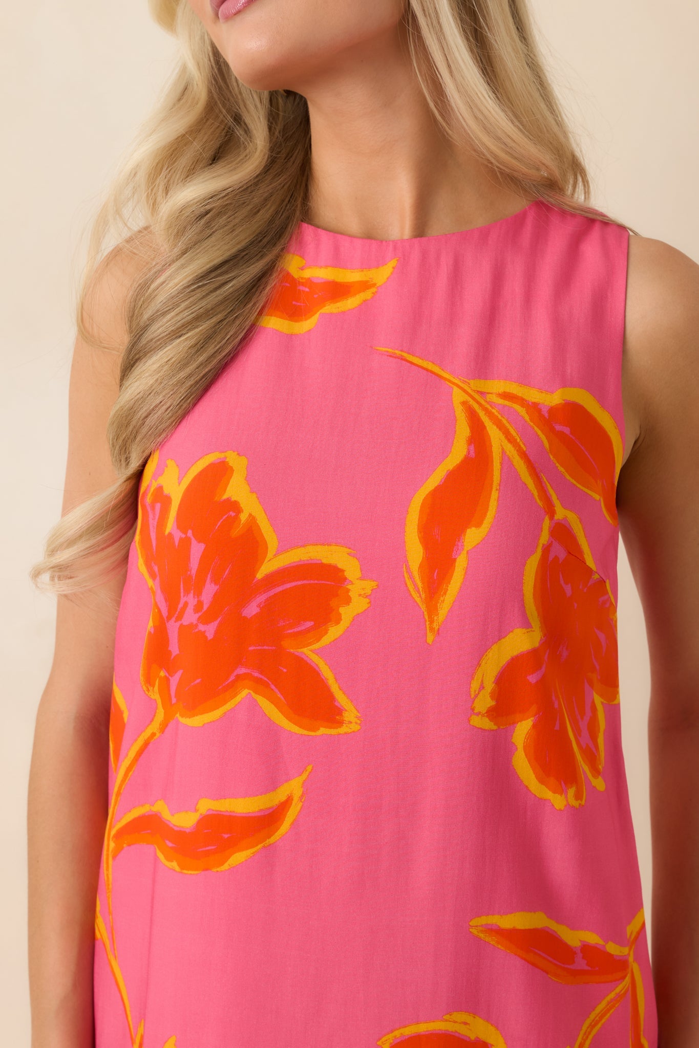 MINKPINK Elodie Pink Multi Floral Shift Mini Dress