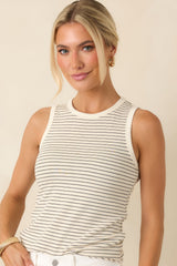 FRNCH Volga Ivory Stripe Tank Top