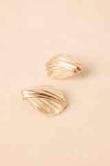 Champagne Coast Gold & Clear Shell Earrings