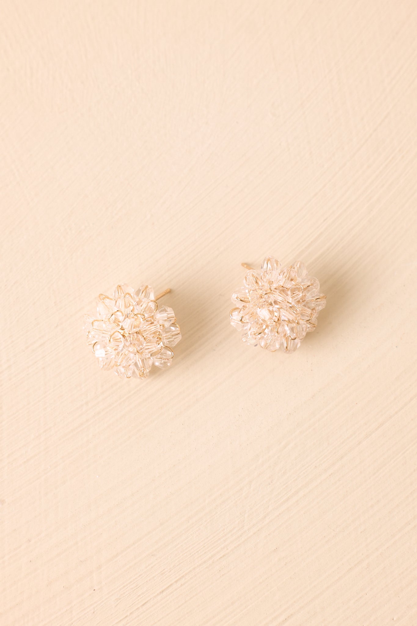 Dewdrop Blooms Crystal Beaded Floral Cluster Earrings